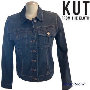 Kut from the kloth dark wash Amelia denim Jean jacket size large